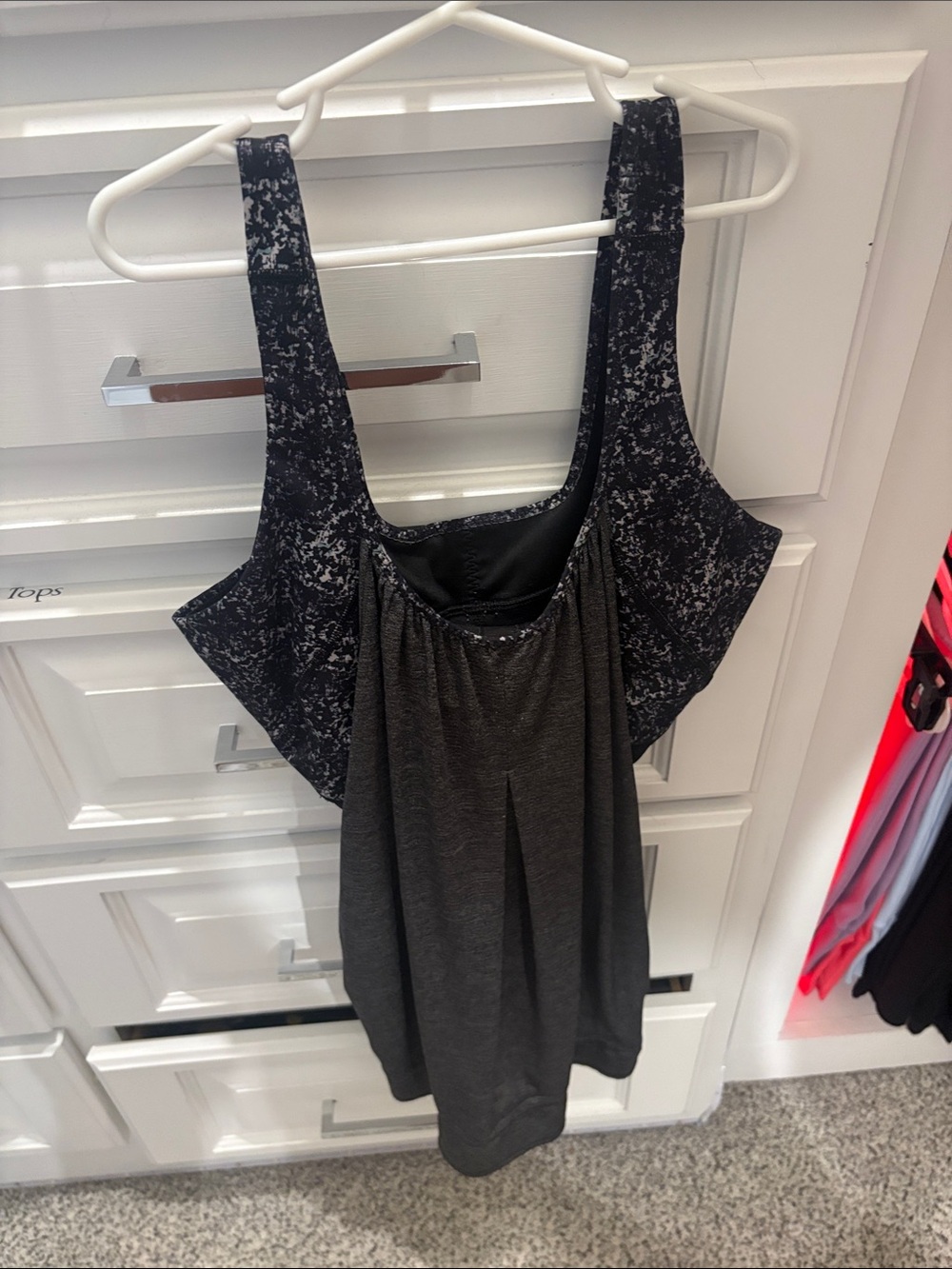 lululemon athletica Black and Charcoal Patterned Active Tank